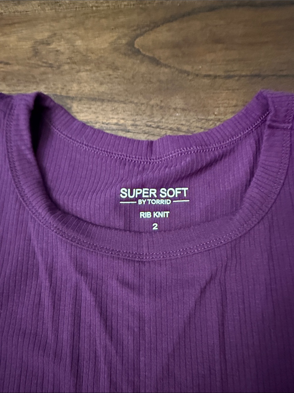torrid Plum Ribbed Tank Top - Picture 2 of 3